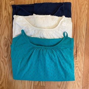 Bundle of 3 Dreams & Co. Breezy Eyelet Knit Long Nightgowns Size 2X